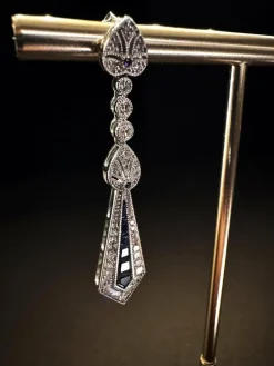 Boucles d'oreilles saphir et diamant