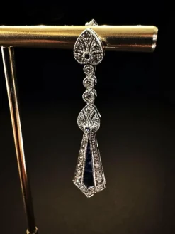 Boucles d'oreilles saphir et diamant