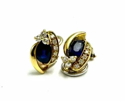 Boucles d'oreilles saphir et diamants