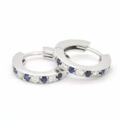 Boucles d'oreilles saphirs et diamants