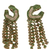 Boucles d'oreilles saphirs verts tsavorites diamants