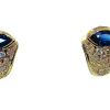 Boucles d’oreilles Saphirs navettes Diamants