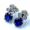Boucles d'oreilles Saphirs Diamants