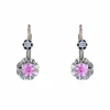 Boucles d'oreilles saphirs roses diamants dormeuses