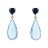 Boucles d'oreilles saphirs et aigue-marines