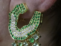 Boucles d'oreilles saphirs verts tsavorites diamants