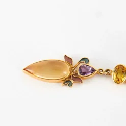 Boucles d'oreilles saphirs multicolore signées Percossi Papai