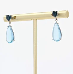 Boucles d'oreilles saphirs et aigue-marines