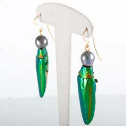 Boucles d'oreilles Scarabée Perles de Tahiti