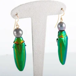 Boucles d'oreilles Scarabée Perles de Tahiti