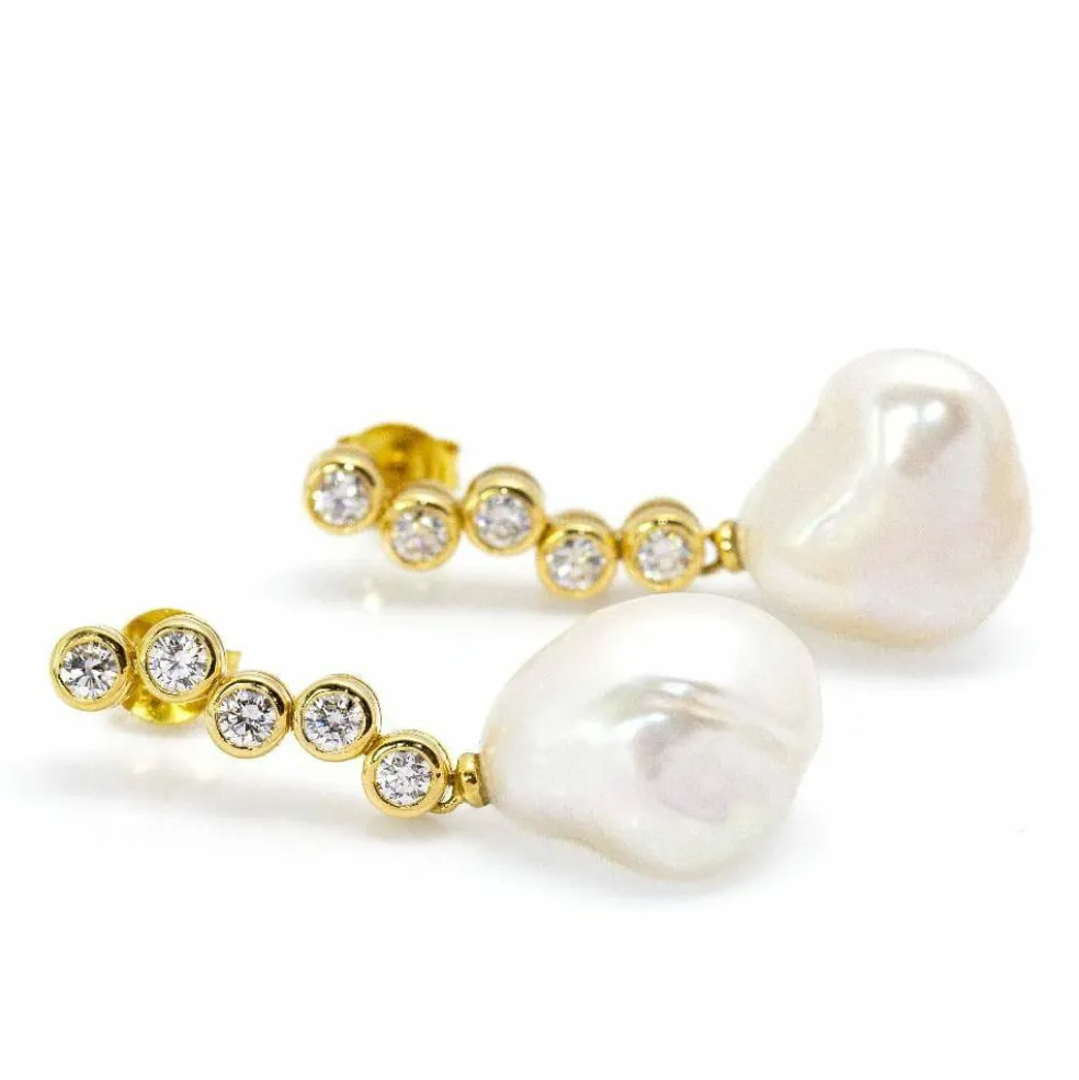 Boucles d'oreilles STILL avec perles et diamants