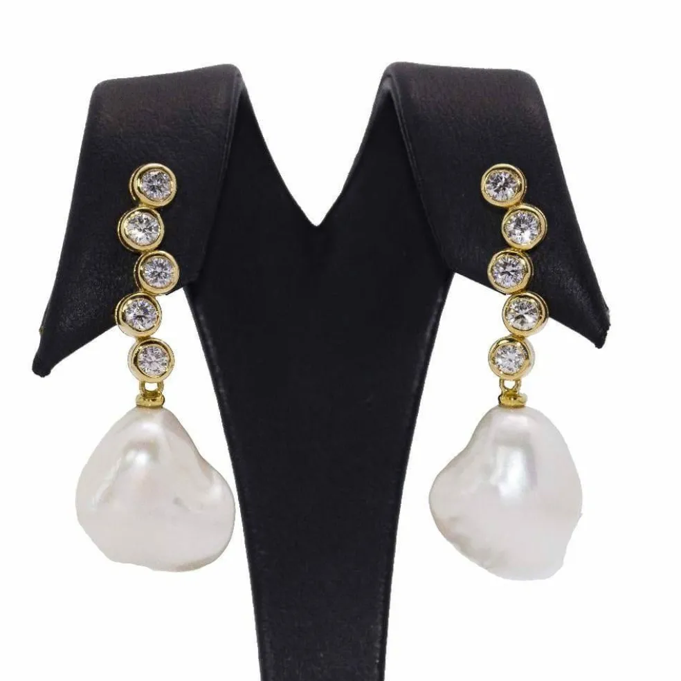 Boucles d'oreilles STILL avec perles et diamants