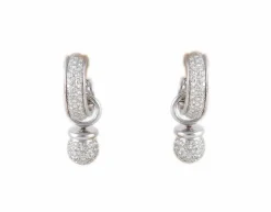 BOUCLES D'OREILLES "STONE" OR & DIAMANTS