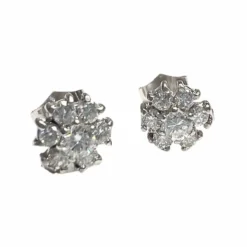 Boucles d'oreilles style or 18 ct avec diamants
