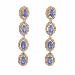 Boucles d'oreilles Tanzanites et Diamants