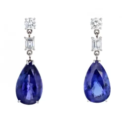 Boucles d'oreilles tanzanites et diamants