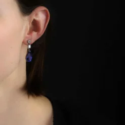 Boucles d'oreilles tanzanites et diamants