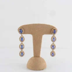 Boucles d'oreilles Tanzanites et Diamants