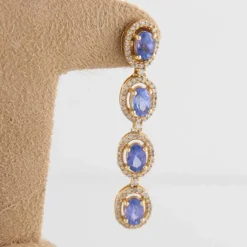 Boucles d'oreilles Tanzanites et Diamants