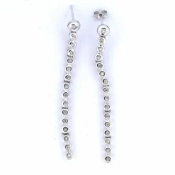 BOUCLES D'OREILLES ''TENNIS'' - OR BLANC 18 KT