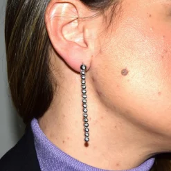 BOUCLES D'OREILLES ''TENNIS'' - OR BLANC 18 KT