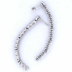 BOUCLES D'OREILLES ''TENNIS'' - OR BLANC 18 KT