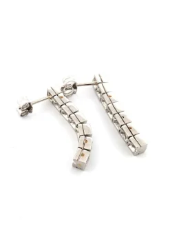 Boucles d'oreilles tennis en platine avec diamants