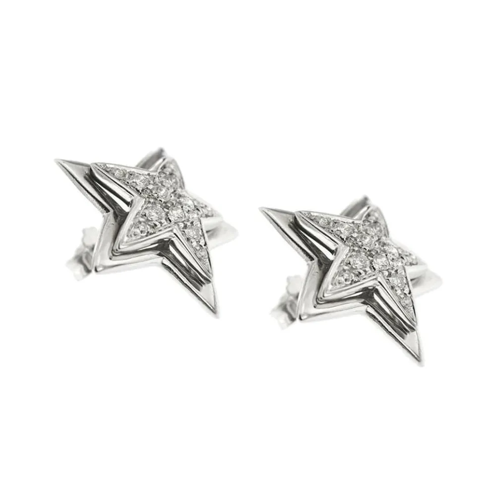 Boucles d'oreilles étoile diamant