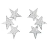Boucles d'oreilles étoile en or blanc 18 carats, 3 niveaux, bijoux célestes raffinés