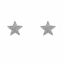 Boucles d'oreilles étoiles diamants or blanc
