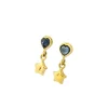 Boucles d'oreilles étoiles or jaune et saphirs