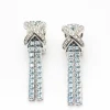 Boucles d'oreilles Topazes Diamants Or blanc