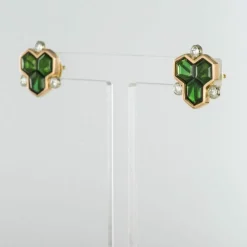 Boucles d'oreilles tourmalines et diamants