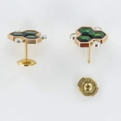Boucles d'oreilles tourmalines et diamants
