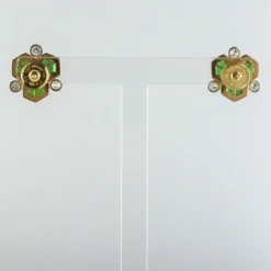 Boucles d'oreilles tourmalines et diamants