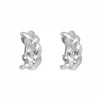 BOUCLES D'OREILLES "TRESSEES" OR & DIAMANTS