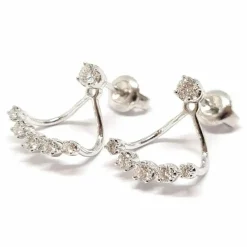 Boucles d'oreilles triangle diamants or blanc