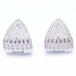 Boucles d'oreilles triangle en or avec diamants