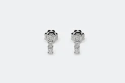 Boucles d'oreilles Trilogie en or blanc et diamants