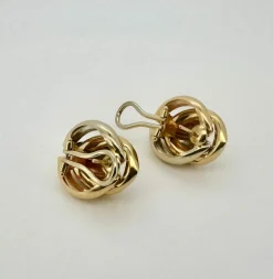 Boucles d'oreilles trois tons d'or