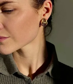 Boucles d'oreilles trois tons d'or