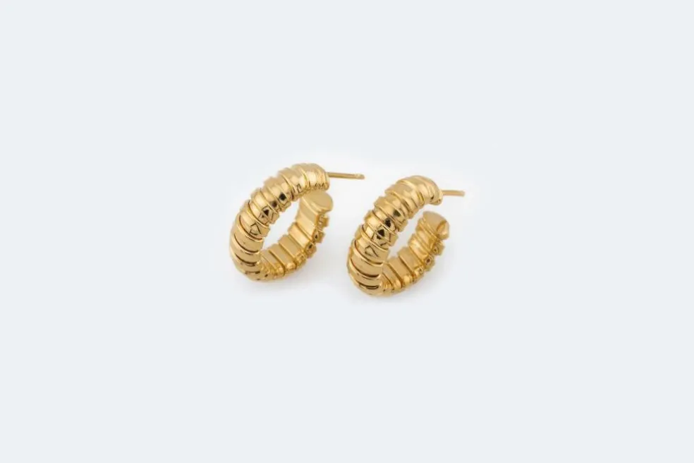 Boucles d'oreilles tube à gaz en or jaune