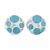 Boucles d'oreilles turquoises et diamants