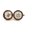 Boucles d'oreilles uniques en or jaune avec diamants et rubis importants