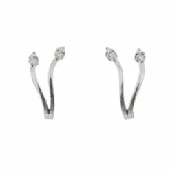 Boucles d'oreilles V diamants