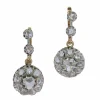 Boucles d'oreilles victoriennes avec diamants taille rose délicats