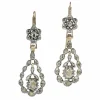 Boucles d'oreilles victoriennes élégantes avec diamants taille rose