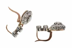 Boucles d'oreilles victoriennes avec diamants taille rose délicats