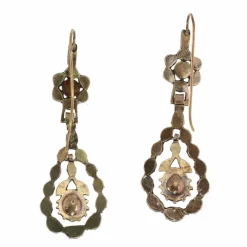 Boucles d'oreilles victoriennes élégantes avec diamants taille rose