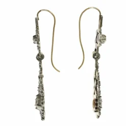 Boucles d'oreilles victoriennes élégantes avec diamants taille rose